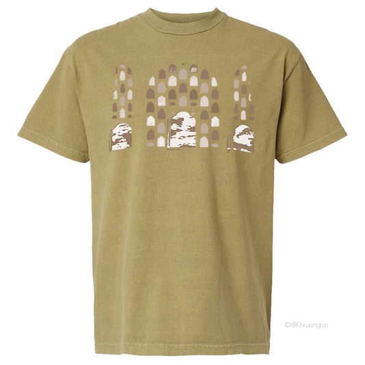 tee-army green-front multiple windows-back "A La Sala 2024" tour cities and dates