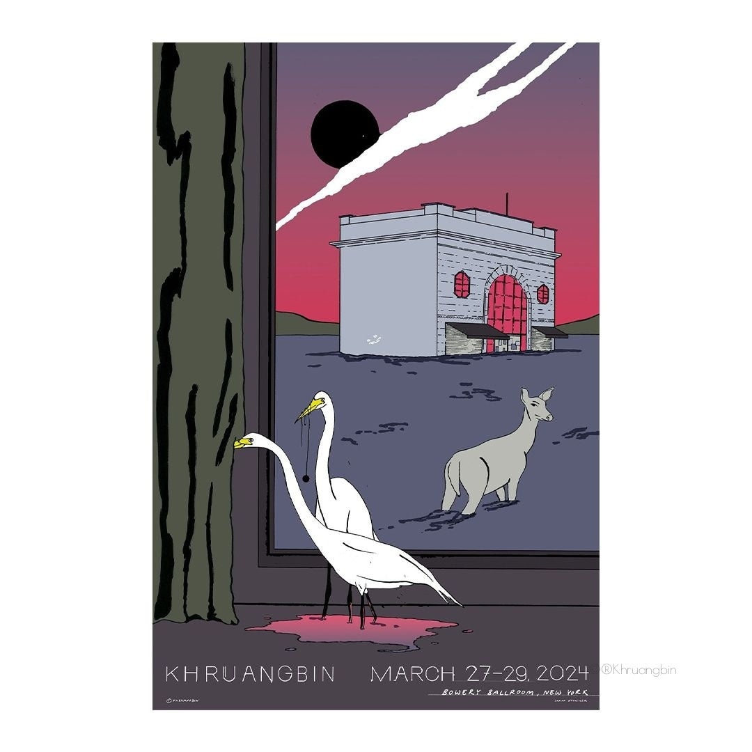 poster-new york-tour dates-two birds and one deer next to building