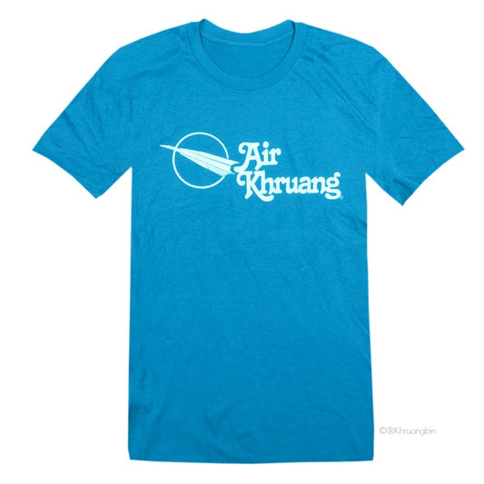 tee-sky blue-"Air Khruang" with paper air plane