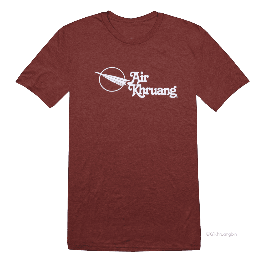 tee-heather red-"Air Khruang" with paper air plane