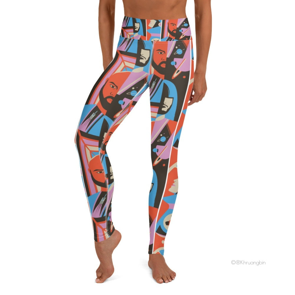 yoga leggings-Golden Cosmos design