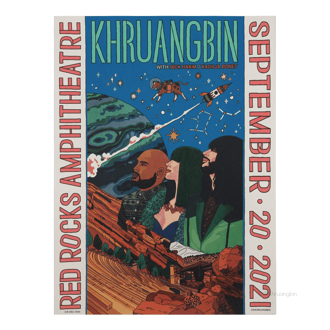 Screenprint RED ROCKS SEPTEMBER 20, 2021 Khruangbin