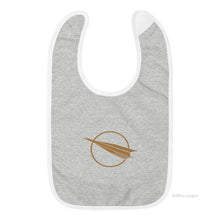 Load image into Gallery viewer, Embroidered Golden Aeroplane Baby Bib
