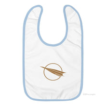 Load image into Gallery viewer, Embroidered Golden Aeroplane Baby Bib
