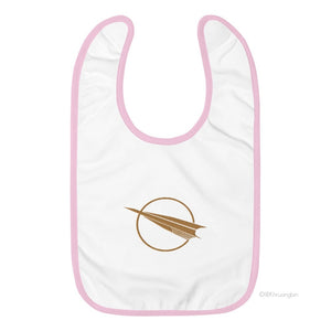 Embroidered Golden Aeroplane Baby Bib